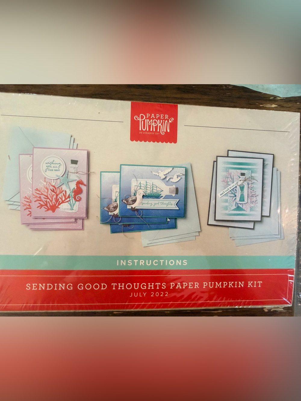 Paper Pumpkin by Stampin Up- Sending Good Thoughts Card Kit - Blue & Pink